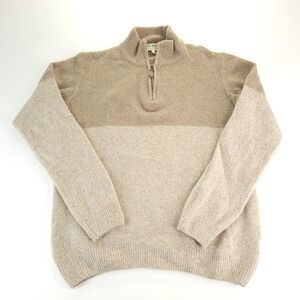 Vtg Luca‎ Nobili Sweater Mens Large Grandpa Sweater Tan Cream Italian Wool Blend